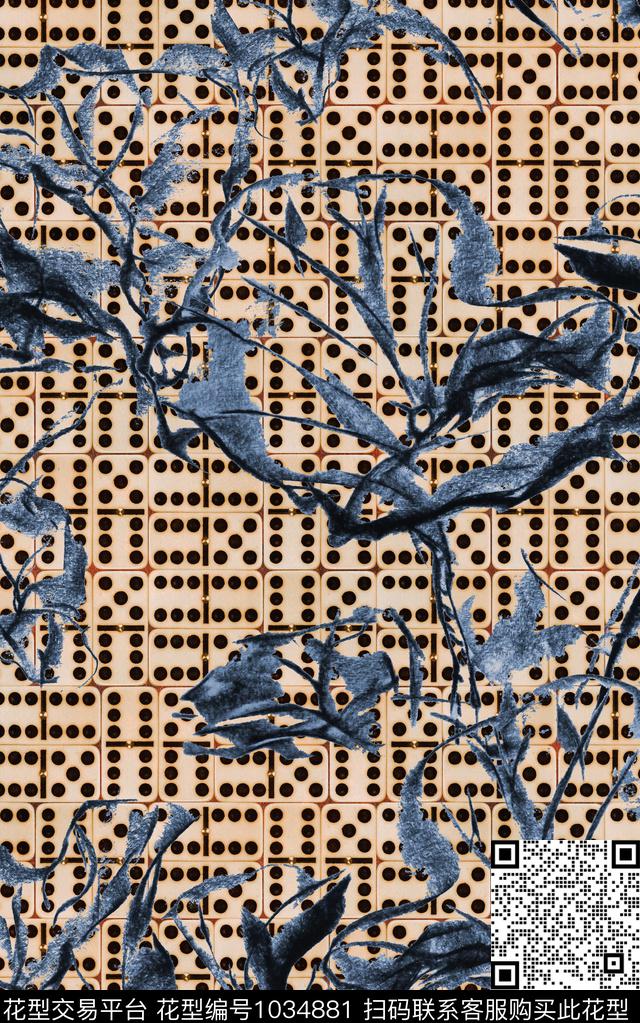 数码华亿平台花卉抽象花卉数码印花华亿平台下载（图片编号: 1034881） - 瓦栏（Walan）