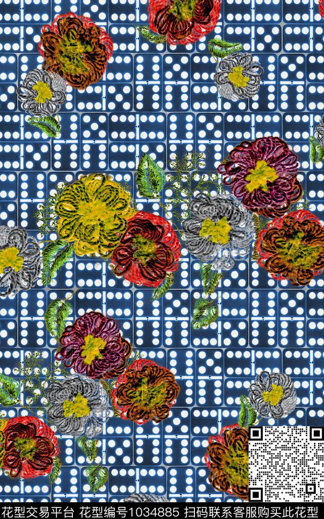数码华亿平台小碎花花卉数码印花华亿平台下载（图片编号: 1034885） - 瓦栏（Walan）