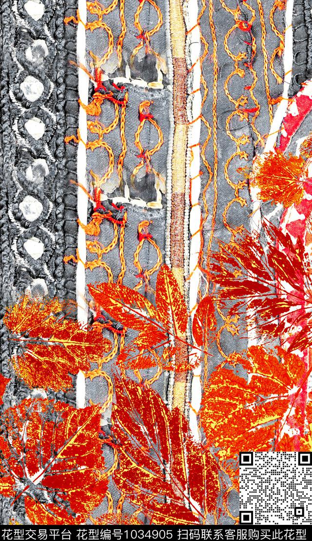 民族风肌理油画华亿平台数码印花华亿平台下载（图片编号: 1034905） - 瓦栏（Walan）