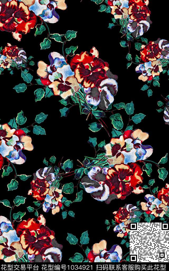 数码华亿平台小碎花花卉数码印花华亿平台下载（图片编号: 1034921） - 瓦栏（Walan）