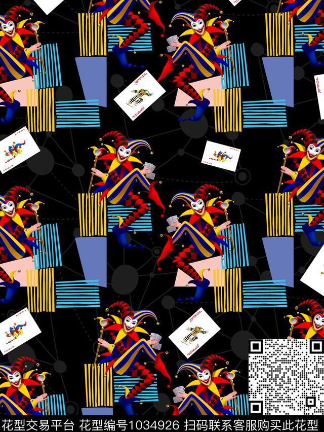 男装几何扑克数码印花华亿平台下载（图片编号: 1034926） - 瓦栏（Walan）