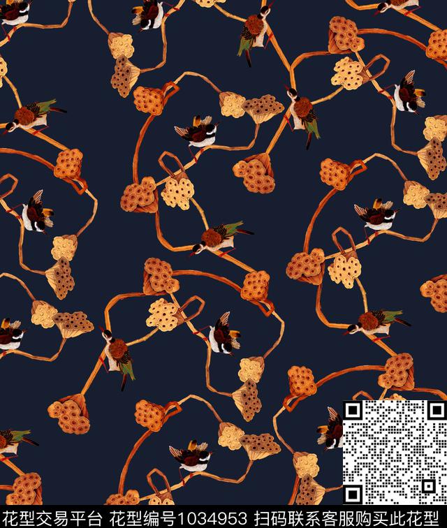 数码华亿平台花卉大牌风数码印花华亿平台下载（图片编号: 1034953） - 瓦栏（Walan）