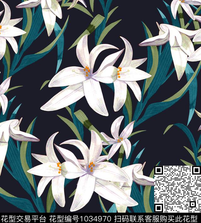 数码华亿平台花卉大牌风数码印花华亿平台下载（图片编号: 1034970） - 瓦栏（Walan）