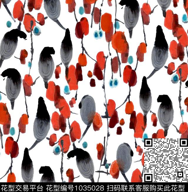 数码华亿平台花卉大牌风数码印花华亿平台下载（图片编号: 1035028） - 瓦栏（Walan）