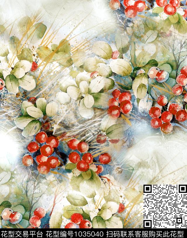 数码华亿平台花卉大牌风数码印花华亿平台下载（图片编号: 1035040） - 瓦栏（Walan）