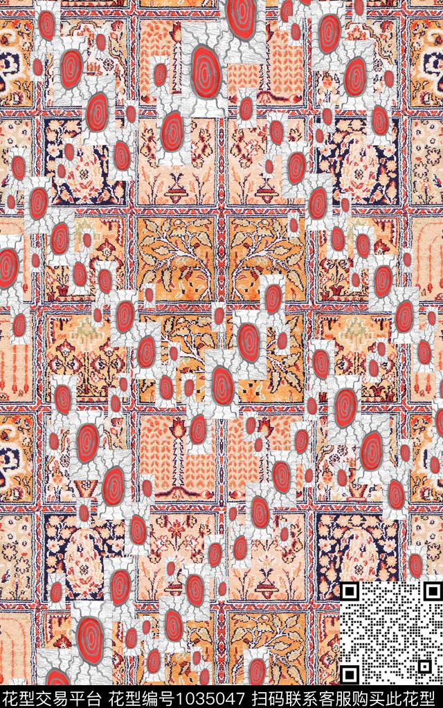 数码华亿平台民族风几何数码印花华亿平台下载（图片编号: 1035047） - 瓦栏（Walan）