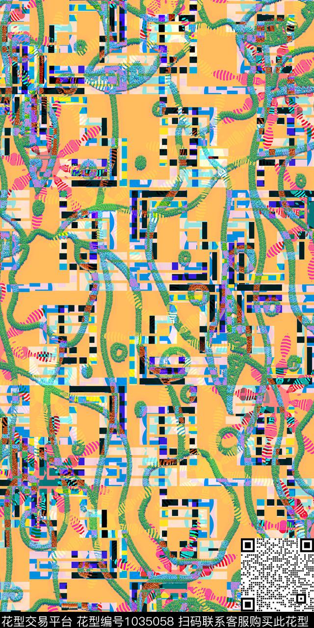 数码华亿平台线条女装数码印花华亿平台下载（图片编号: 1035058） - 瓦栏（Walan）