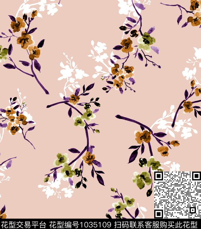 数码华亿平台花卉大牌风数码印花华亿平台下载（图片编号: 1035109） - 瓦栏（Walan）