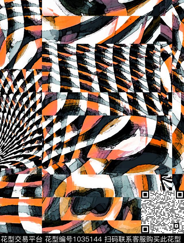 数码华亿平台抽象大牌风数码印花华亿平台下载（图片编号: 1035144） - 瓦栏（Walan）