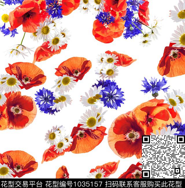 数码华亿平台花卉大牌风数码印花华亿平台下载（图片编号: 1035157） - 瓦栏（Walan）