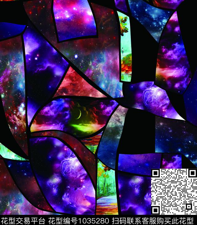 数码华亿平台抽象女装数码印花华亿平台下载（图片编号: 1035280） - 瓦栏（Walan）