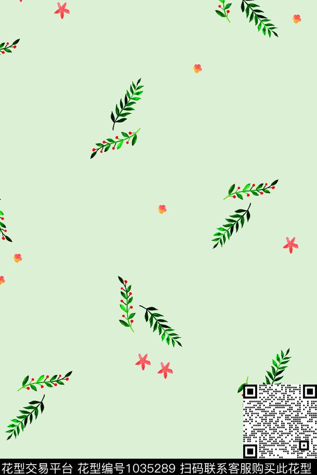 绿植树叶数码华亿平台花卉数码印花华亿平台下载（图片编号: 1035289） - 瓦栏（Walan）