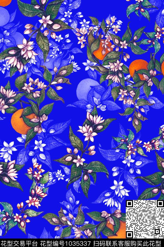 数码华亿平台抽象花卉数码印花华亿平台下载（图片编号: 1035337） - 瓦栏（Walan）