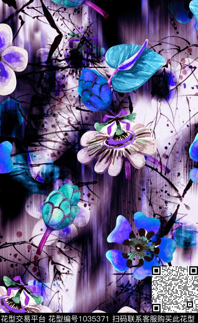 数码华亿平台花卉女装数码印花华亿平台下载（图片编号: 1035371） - 瓦栏（Walan）