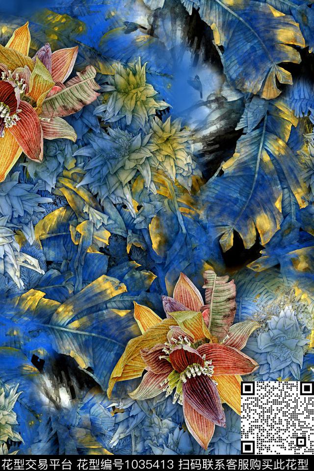 国画中国风数码印花华亿平台下载（图片编号: 1035413） - 瓦栏（Walan）