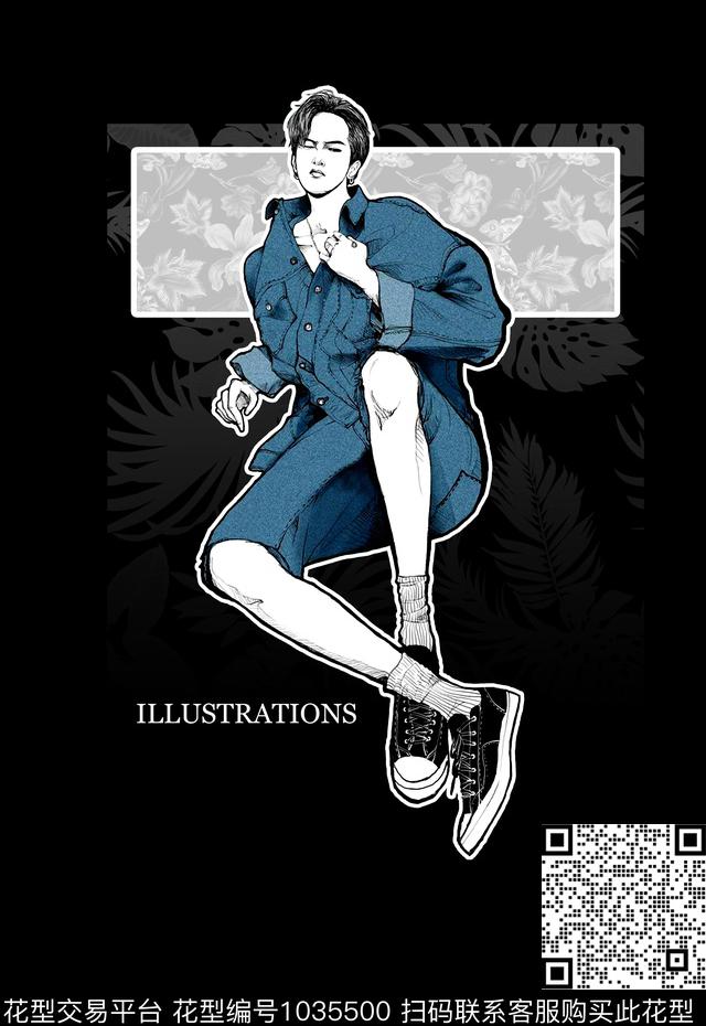 定位男装印花T桖卫衣胸花人物插画数码印花华亿平台下载（图片编号: 1035500） - 瓦栏（Walan）