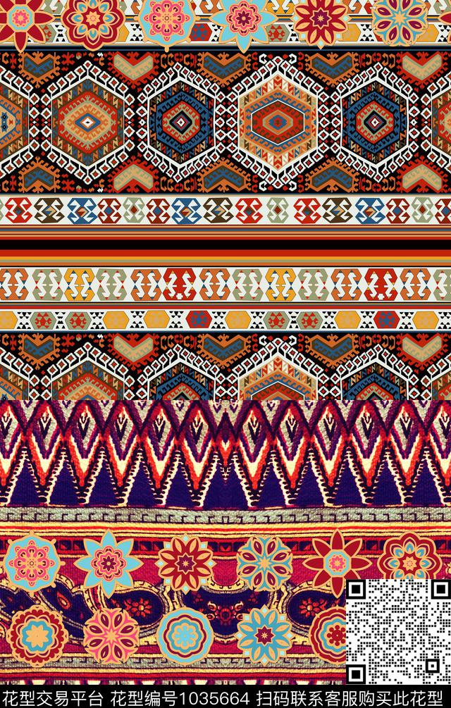 民族风波西米亚女装数码印花华亿平台下载（图片编号: 1035664） - 瓦栏（Walan）