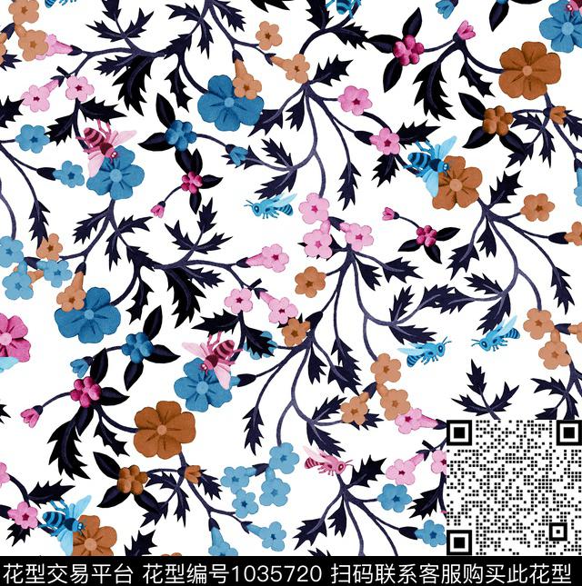 花卉小碎花数码印花华亿平台下载（图片编号: 1035720） - 瓦栏（Walan）