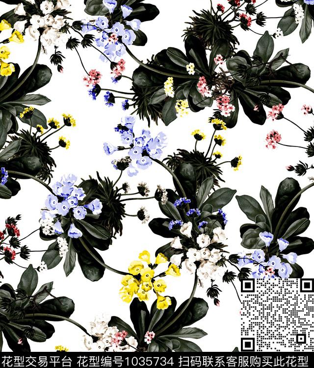 数码华亿平台花卉大牌风数码印花华亿平台下载（图片编号: 1035734） - 瓦栏（Walan）