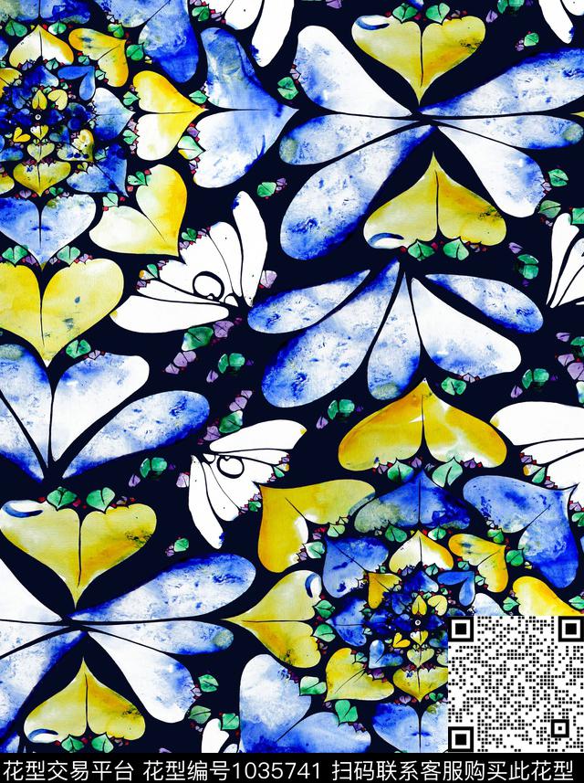 数码华亿平台花卉大牌风数码印花华亿平台下载（图片编号: 1035741） - 瓦栏（Walan）