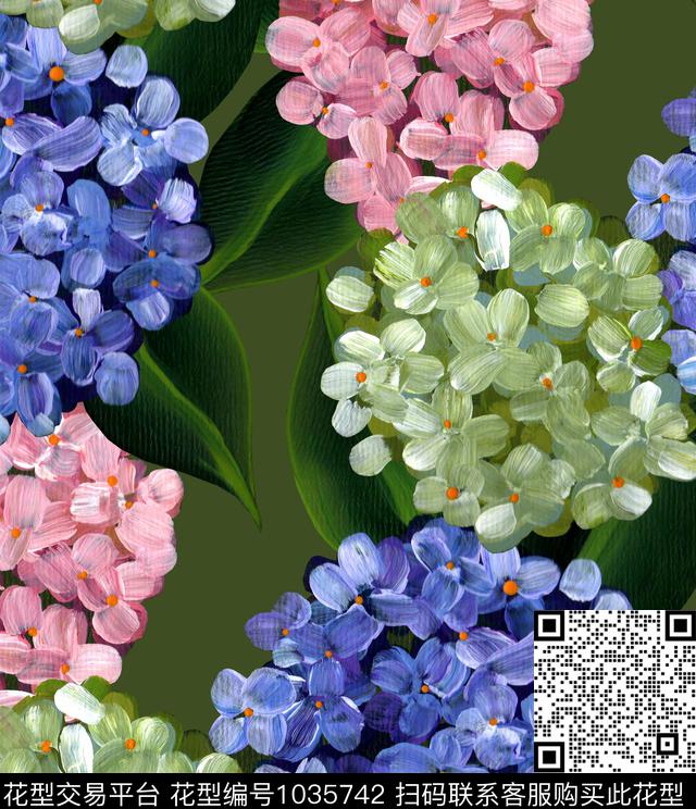数码华亿平台花卉大牌风数码印花华亿平台下载（图片编号: 1035742） - 瓦栏（Walan）