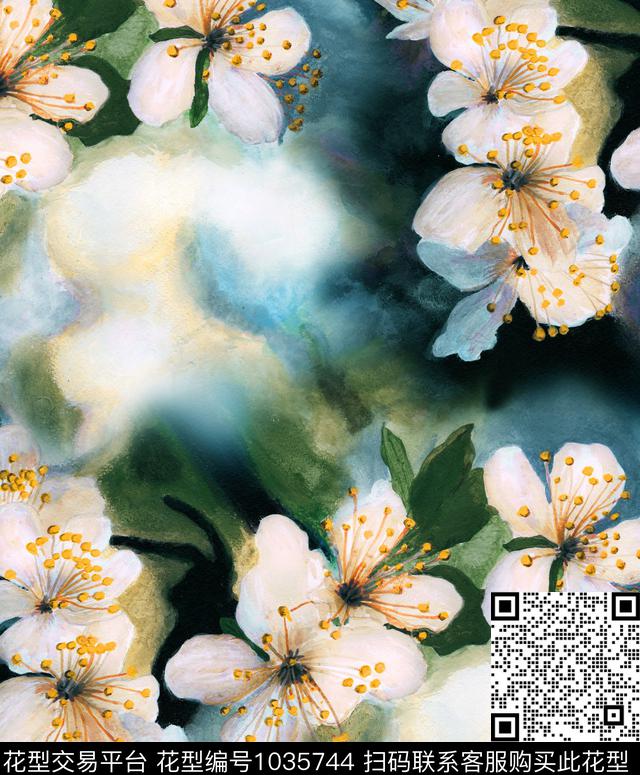数码华亿平台花卉大牌风数码印花华亿平台下载（图片编号: 1035744） - 瓦栏（Walan）