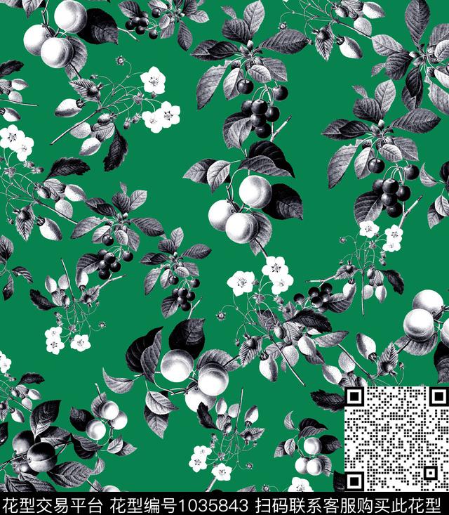 数码华亿平台花卉大牌风数码印花华亿平台下载（图片编号: 1035843） - 瓦栏（Walan）