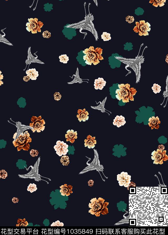 数码华亿平台花卉大牌风数码印花华亿平台下载（图片编号: 1035849） - 瓦栏（Walan）