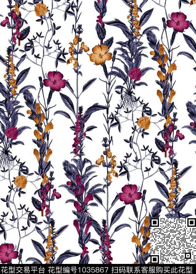 数码华亿平台花卉大牌风数码印花华亿平台下载（图片编号: 1035867） - 瓦栏（Walan）