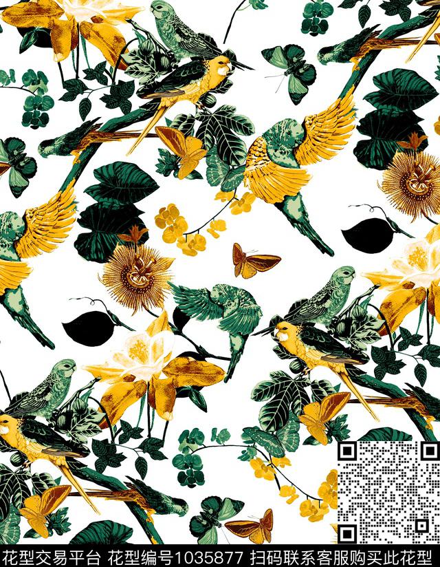 数码华亿平台花卉大牌风数码印花华亿平台下载（图片编号: 1035877） - 瓦栏（Walan）