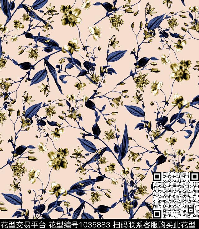 花卉小碎花数码印花华亿平台下载（图片编号: 1035883） - 瓦栏（Walan）