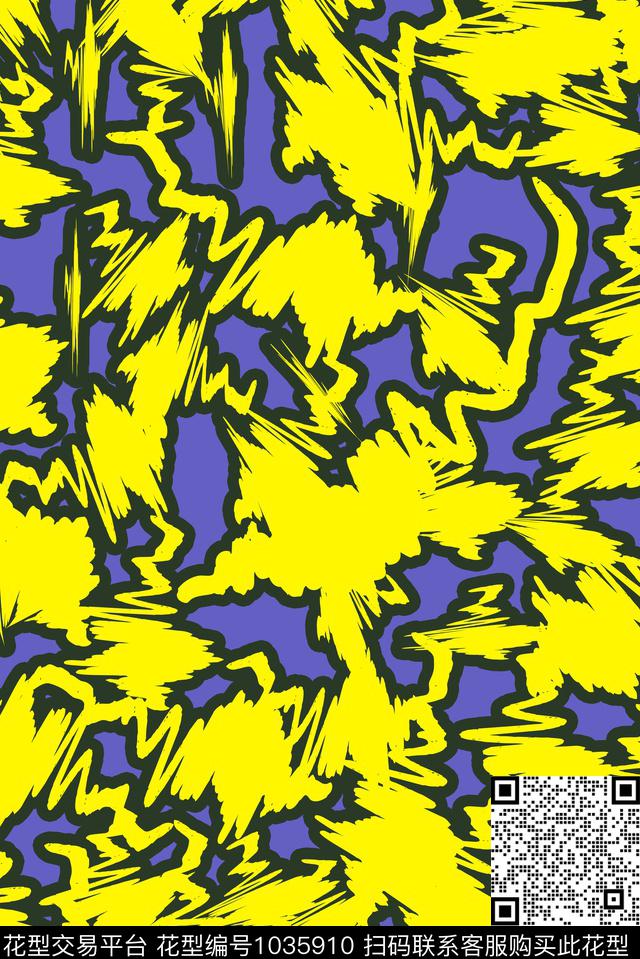 趣味抽象潮牌数码印花华亿平台下载（图片编号: 1035910） - 瓦栏（Walan）