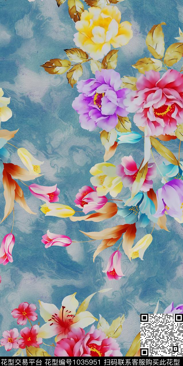 数码华亿平台小碎花满版散花数码印花华亿平台下载（图片编号: 1035951） - 瓦栏（Walan）