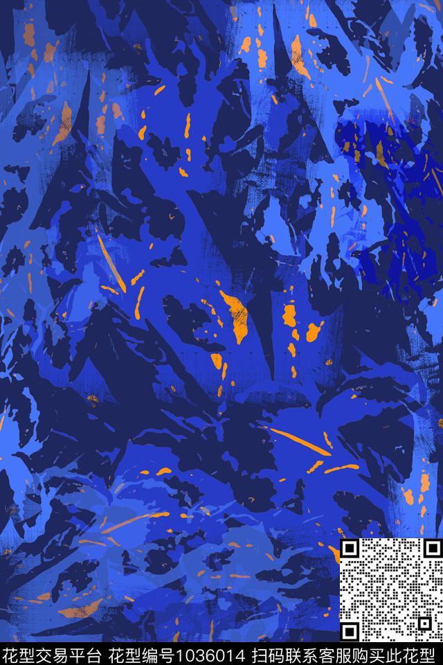 抽象花卉径庭迷彩抽象数码印花华亿平台下载（图片编号: 1036014） - 瓦栏（Walan）