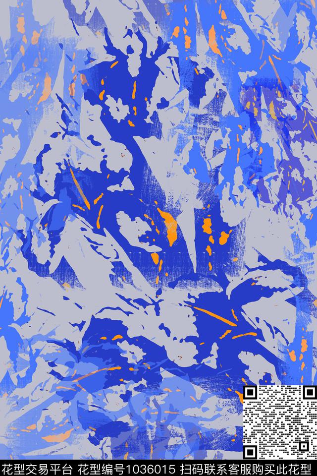 抽象花卉径庭迷彩抽象数码印花华亿平台下载（图片编号: 1036015） - 瓦栏（Walan）