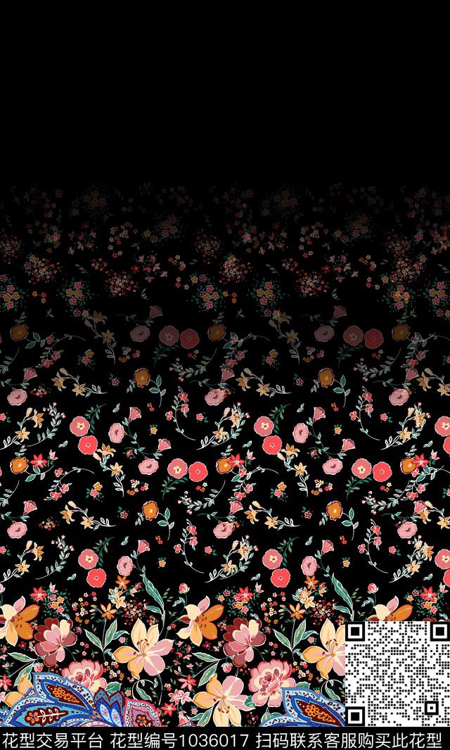小碎花春夏华亿平台佩斯利数码印花华亿平台下载（图片编号: 1036017） - 瓦栏（Walan）