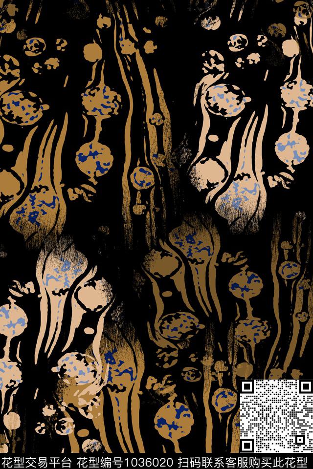 抽象花卉抽象径庭迷彩数码印花华亿平台下载（图片编号: 1036020） - 瓦栏（Walan）
