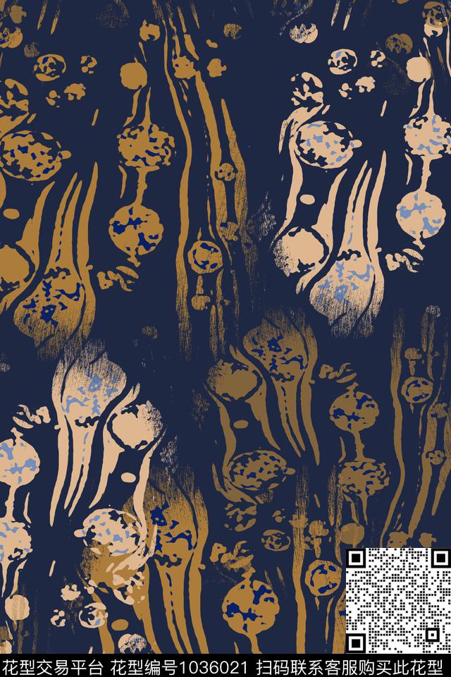 抽象花卉抽象径庭迷彩数码印花华亿平台下载（图片编号: 1036021） - 瓦栏（Walan）