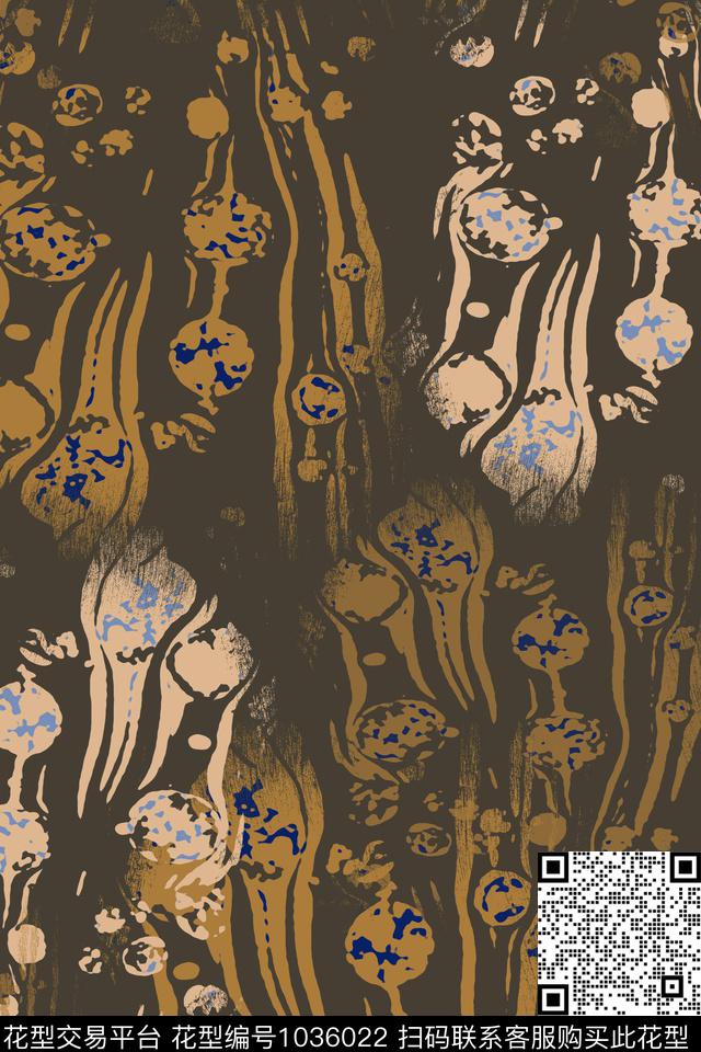 抽象花卉抽象径庭迷彩数码印花华亿平台下载（图片编号: 1036022） - 瓦栏（Walan）