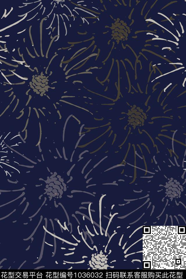 抽象花卉风格化花卉男装休闲花卉传统印花华亿平台下载（图片编号: 1036032） - 瓦栏（Walan）
