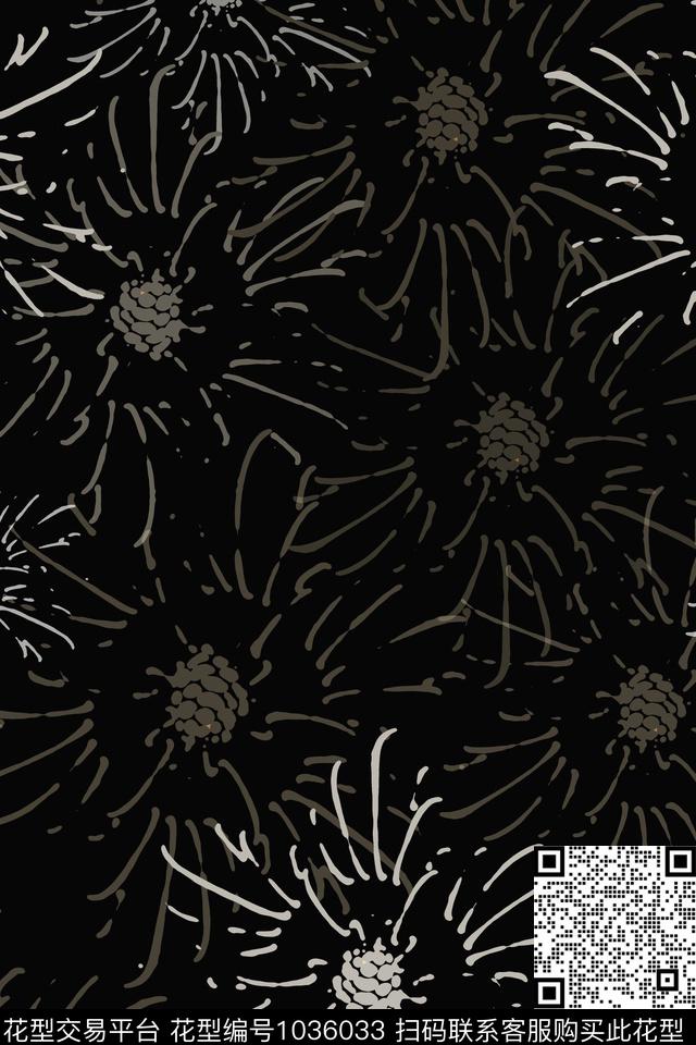 抽象花卉风格化花卉男装休闲花卉传统印花华亿平台下载（图片编号: 1036033） - 瓦栏（Walan）