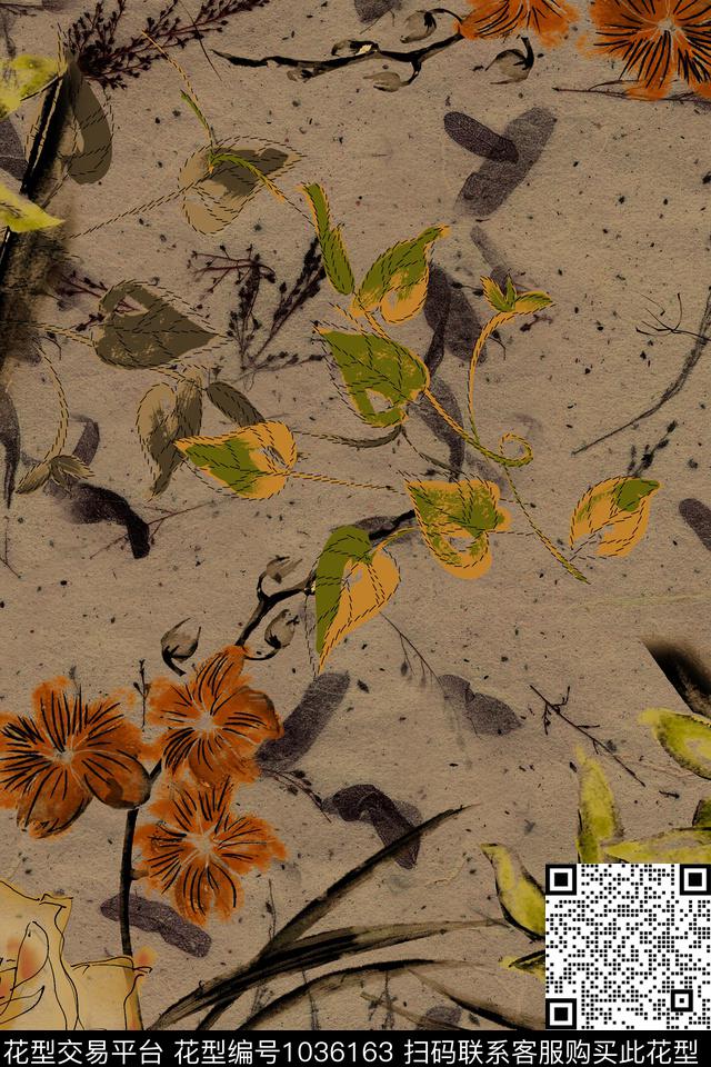 中国风数码华亿平台香云纱数码印花华亿平台下载（图片编号: 1036163） - 瓦栏（Walan）