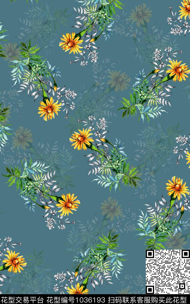 数码华亿平台民族风花卉数码印花华亿平台下载（图片编号: 1036193） - 瓦栏（Walan）