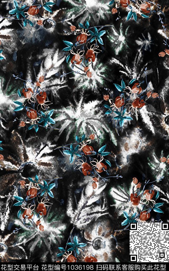 数码华亿平台民族风花卉数码印花华亿平台下载（图片编号: 1036198） - 瓦栏（Walan）