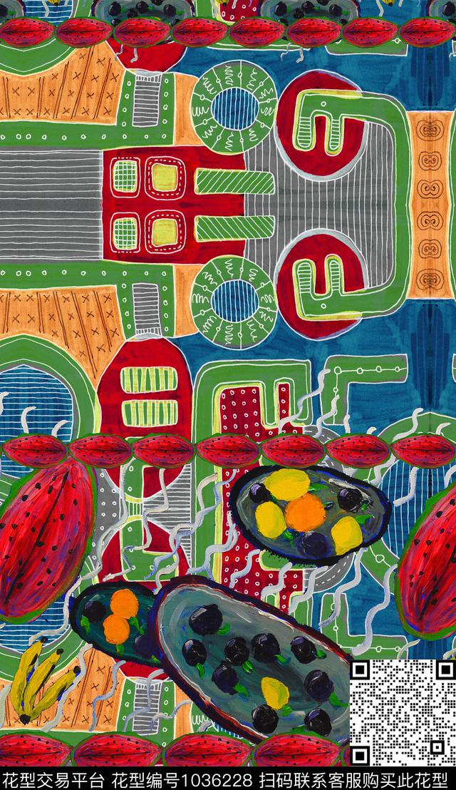 民族风几何中老年数码印花华亿平台下载（图片编号: 1036228） - 瓦栏（Walan）