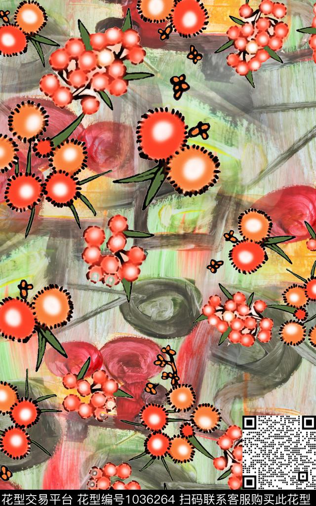 民族风肌理笔触数码印花华亿平台下载（图片编号: 1036264） - 瓦栏（Walan）