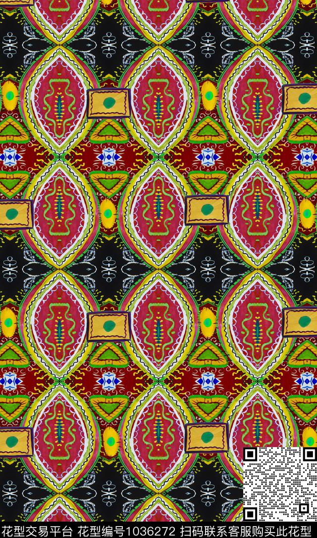 民族风线条中老年数码印花华亿平台下载（图片编号: 1036272） - 瓦栏（Walan）