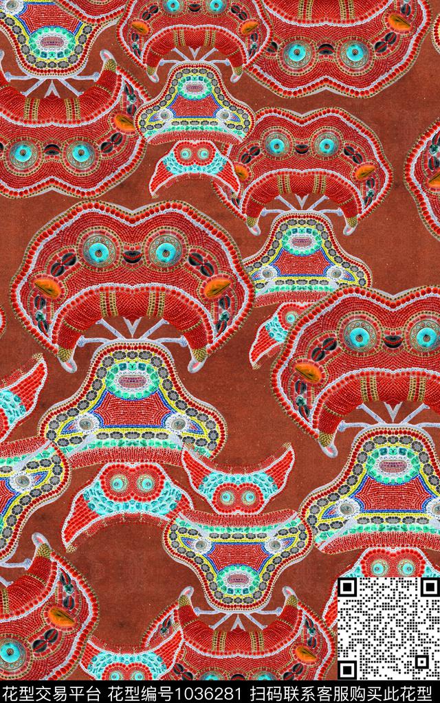 民族风肌理笔触数码印花华亿平台下载（图片编号: 1036281） - 瓦栏（Walan）