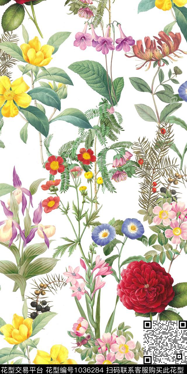 数码华亿平台花卉满版散花数码印花华亿平台下载（图片编号: 1036284） - 瓦栏（Walan）