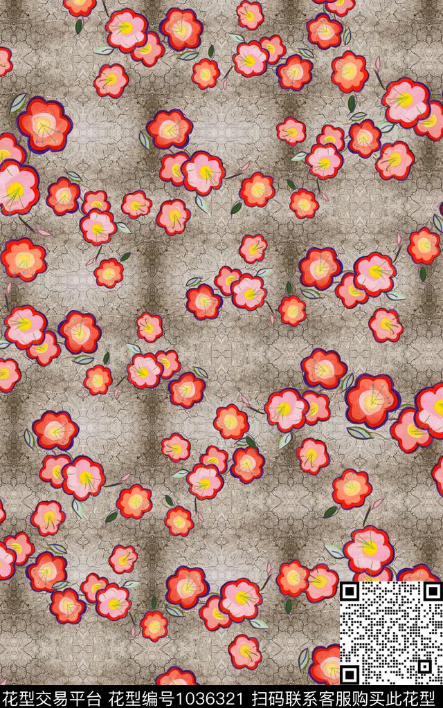 小碎花肌理中老年数码印花华亿平台下载（图片编号: 1036321） - 瓦栏（Walan）